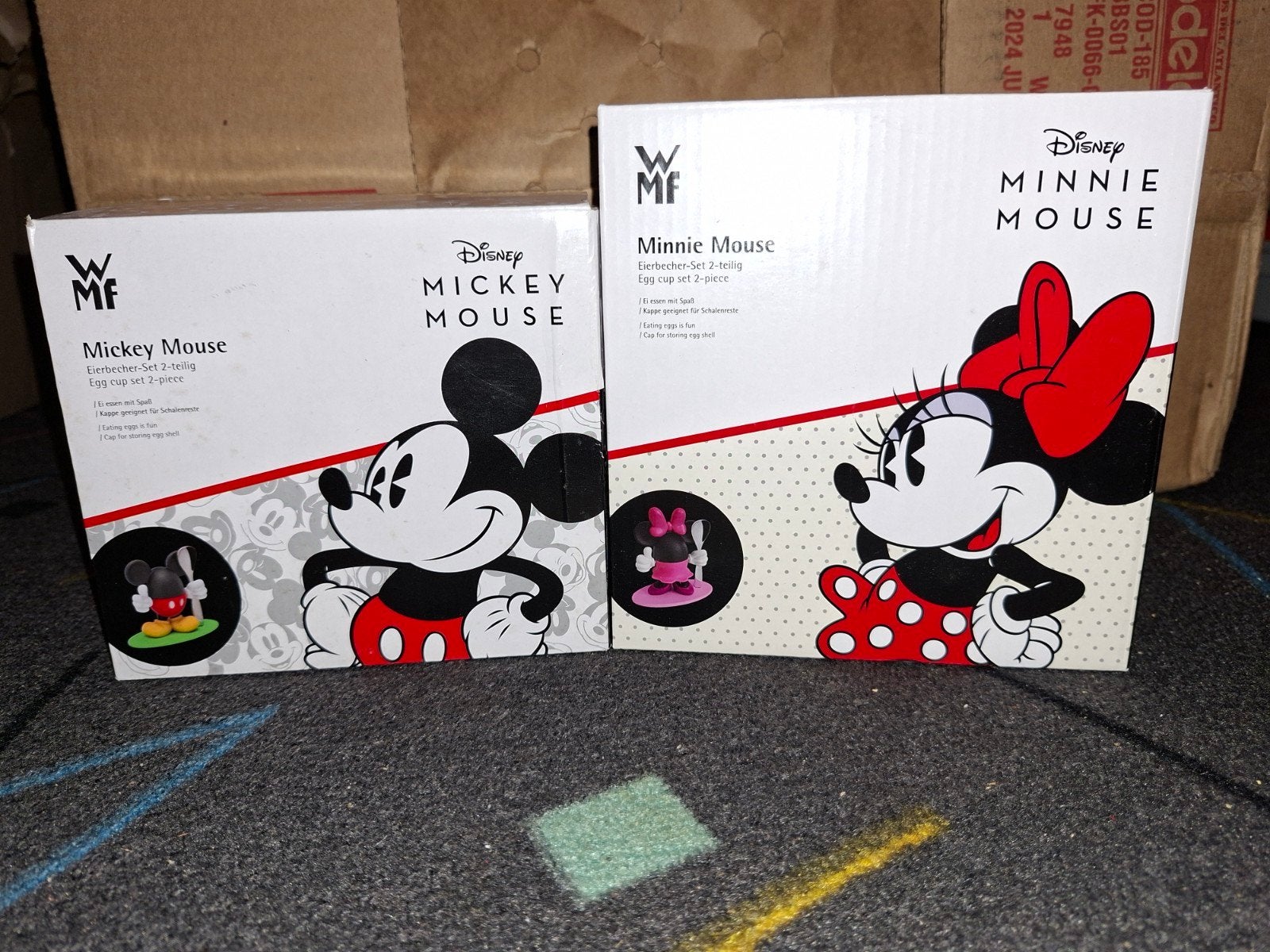 WMF Disney Mickey & Minnie Mouse Eierdopjes Set, Overige typen, Kunststof, Ophalen of Verzenden, Zo goed als nieuw