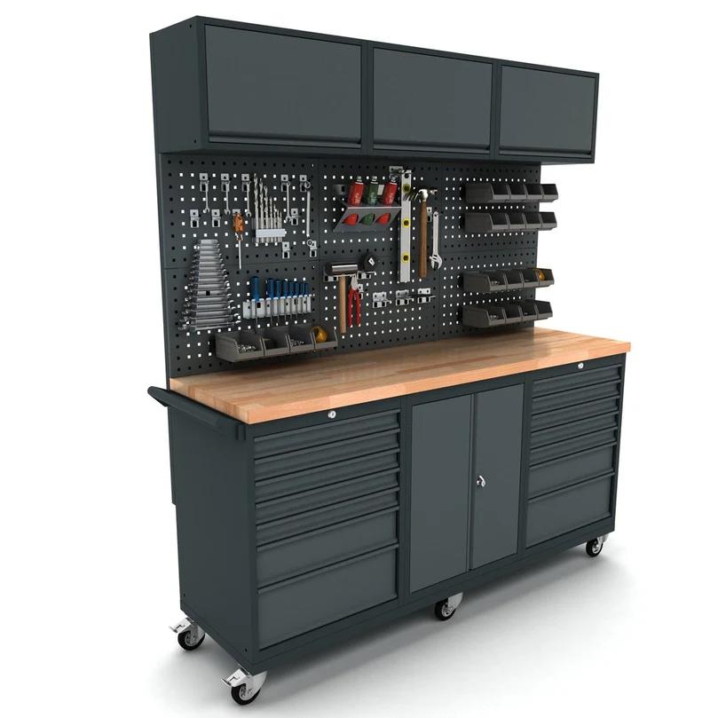 Verrijdbare Werkbank 2 Deuren 2x7 Laden Kast / Nieuw