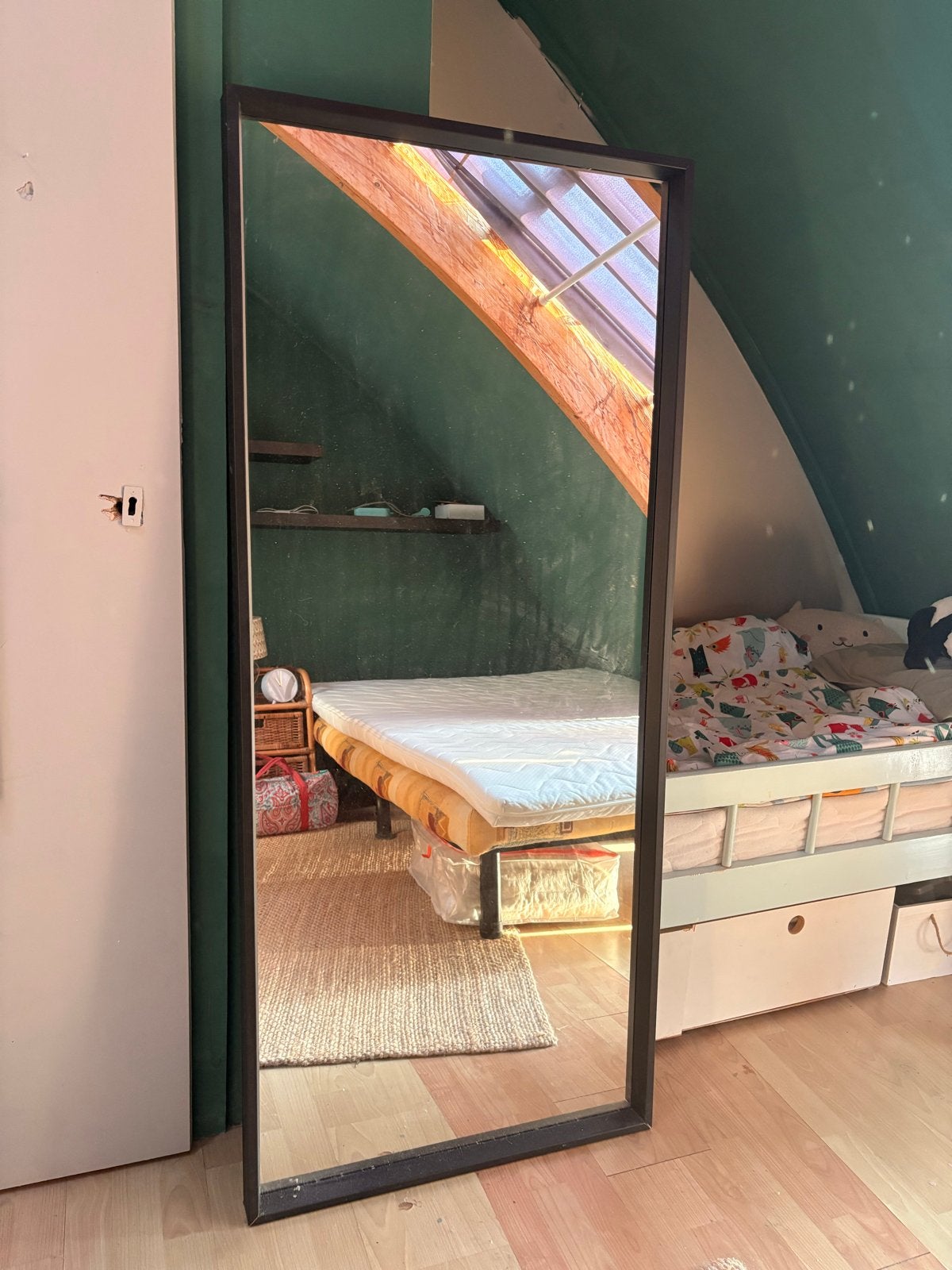IKEA NISSADAL spiegel, zwart, 65x150 cm, Huis en Inrichting, Woonaccessoires | Spiegels, Ophalen, 100 tot 150 cm, Zo goed als nieuw