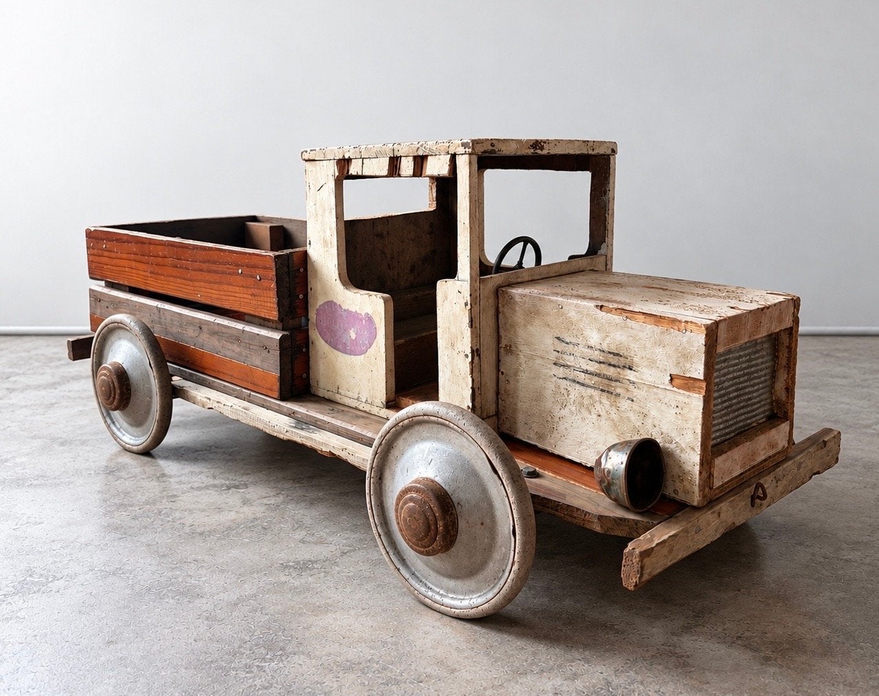Vintage houten speelgoedtruck - XL formaat, Antiek en Kunst, Ophalen