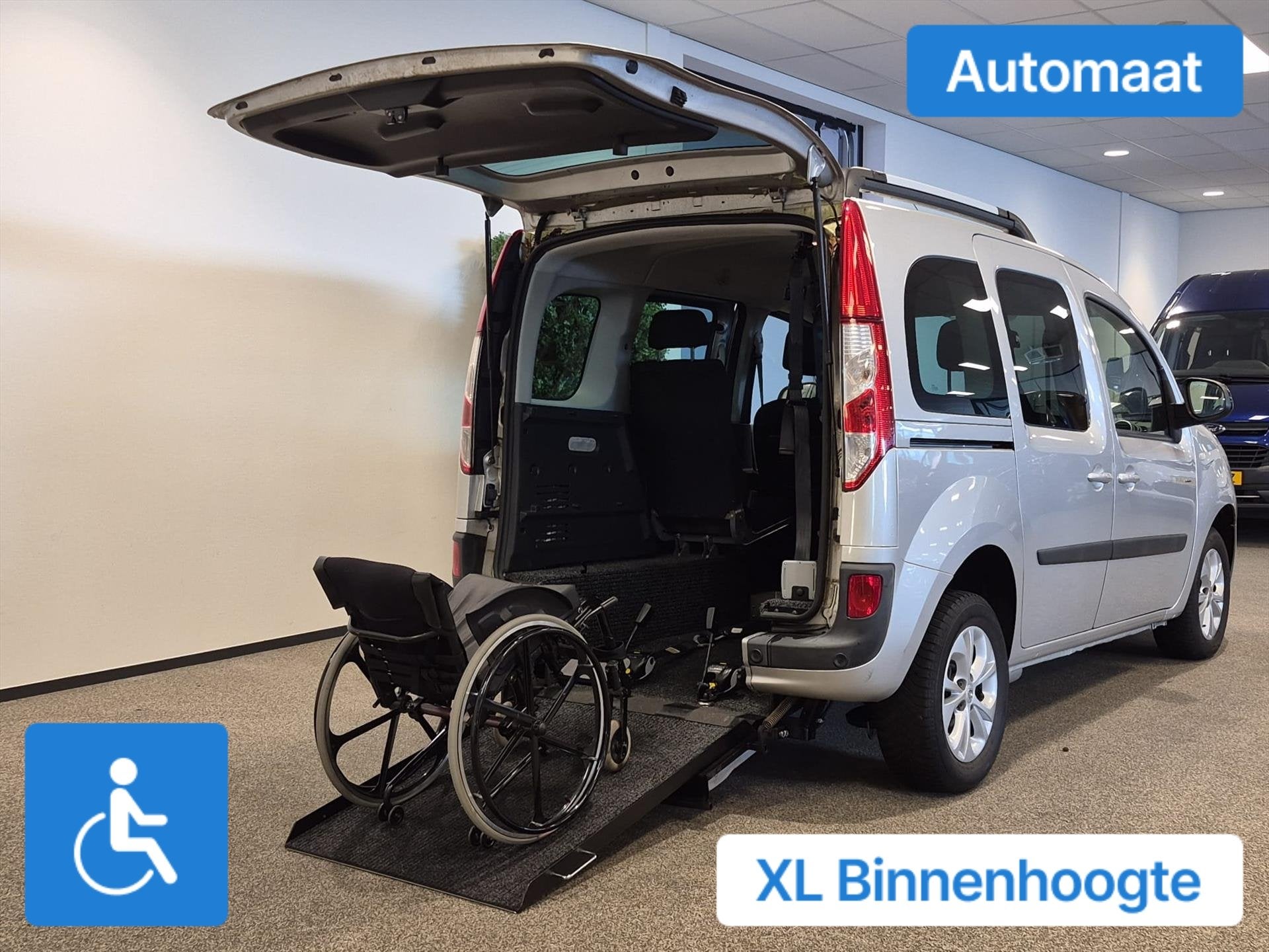 Renault Kangoo Rolstoelauto Automaat XXL-Ombouw 150cm binnen, 12 maanden, Gebruikt, Kangoo, 1377 kg