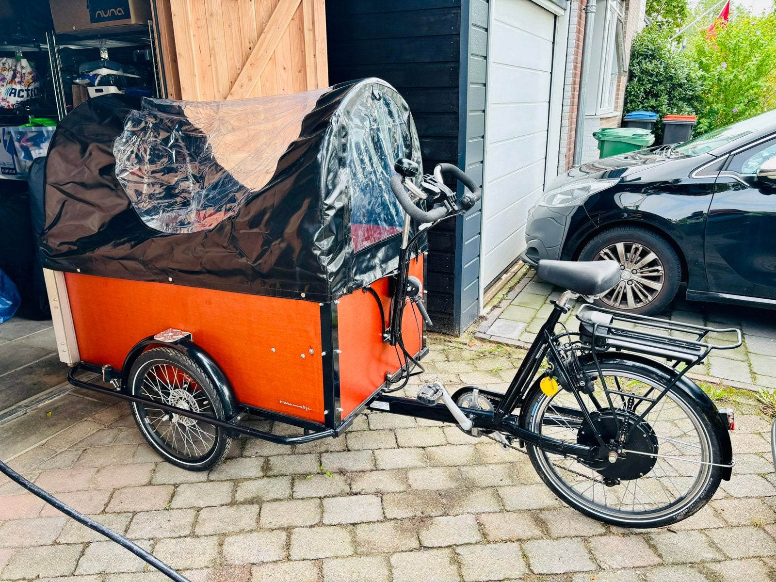 Zgan ROLSTOEL BAKFIETS elektrisch, 3 kinderen, Elektrisch, Zo goed als nieuw, Trommelrem