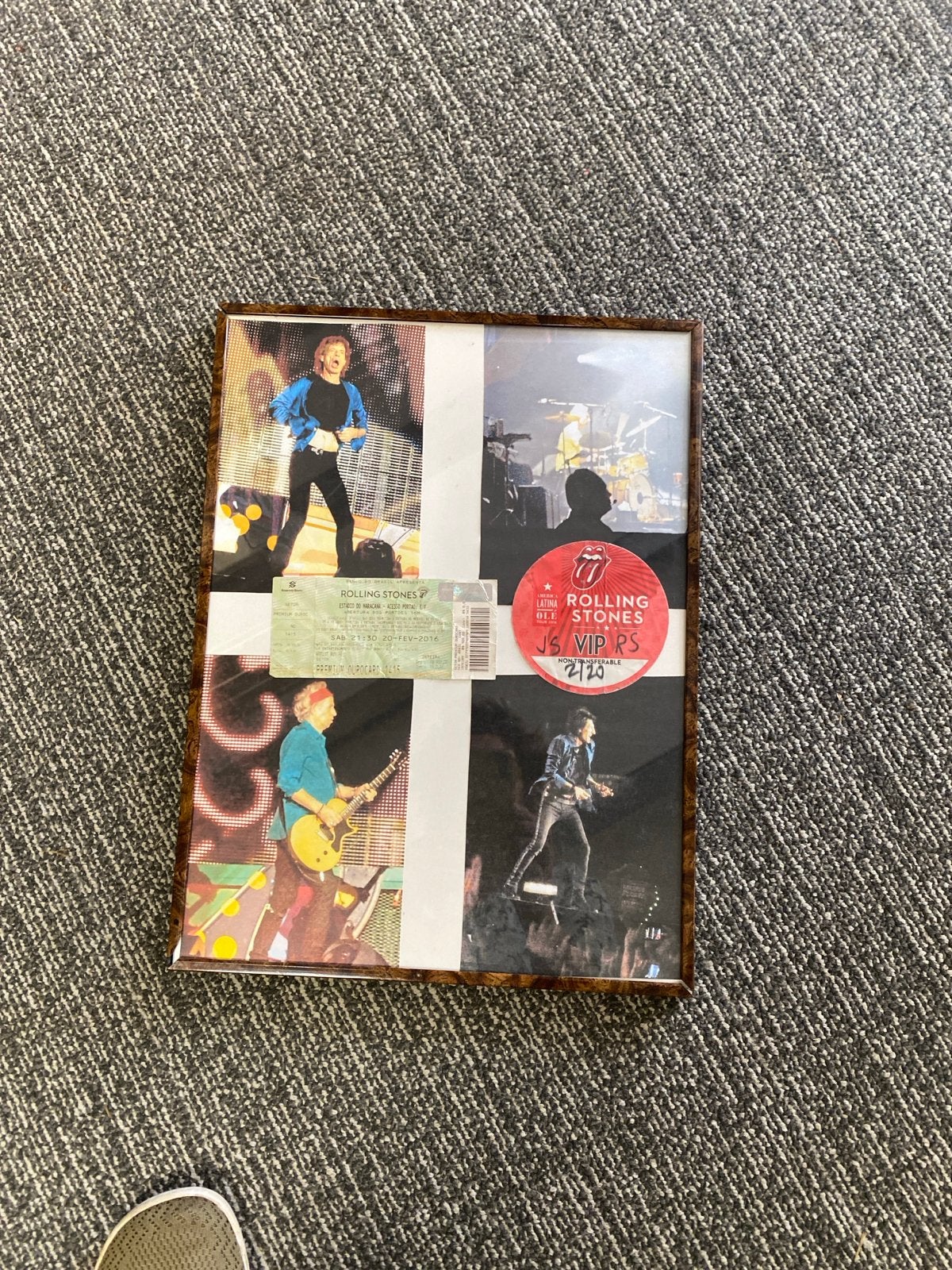 Ingelijste Rolling Stones foto's met ticket en VIP-pas, Ophalen of Verzenden, Gebruikt, Poster, Artwork of Schilderij
