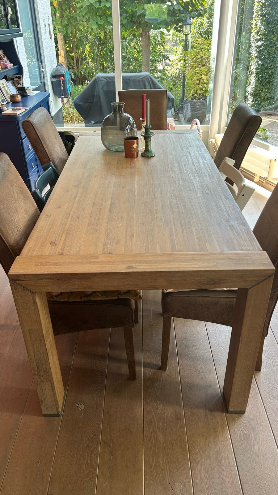 Robuuste eettafel van Xooon, massief hout, Huis en Inrichting, Ophalen, Gebruikt, 50 tot 100 cm, Vijf personen of meer