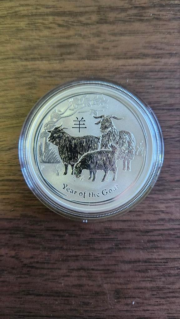 1 ounce lunar 2 year of the goat 2015, Ophalen of Verzenden, Zilver