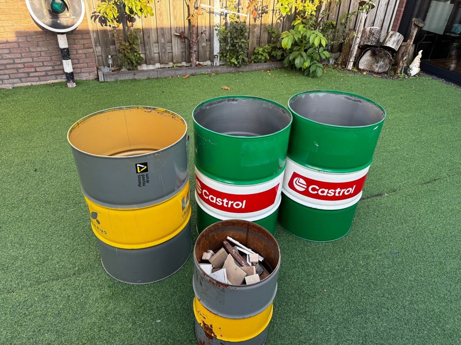 Stooktonnen / Vuilnisbakken - Castrol en Veedol, Tuin en Terras, Ophalen, Gebruikt