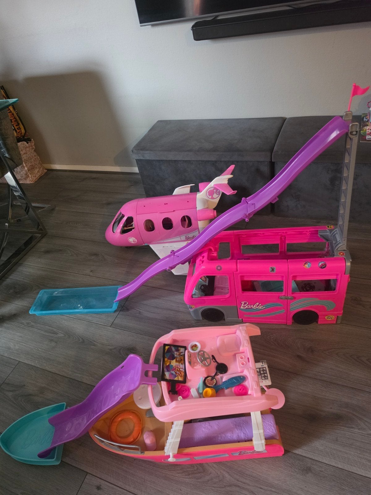 Barbie Droomboot, Camper en Vliegtuig Speelset, Ophalen of Verzenden, Gebruikt, Meisje