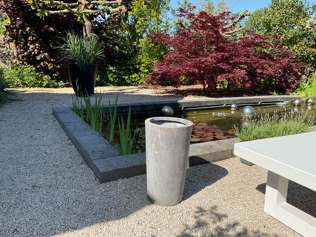 Buitenbloempot 51 cm hoog. Composiet steen, Tuin en Terras, Ophalen, Zo goed als nieuw, Rond, Steen