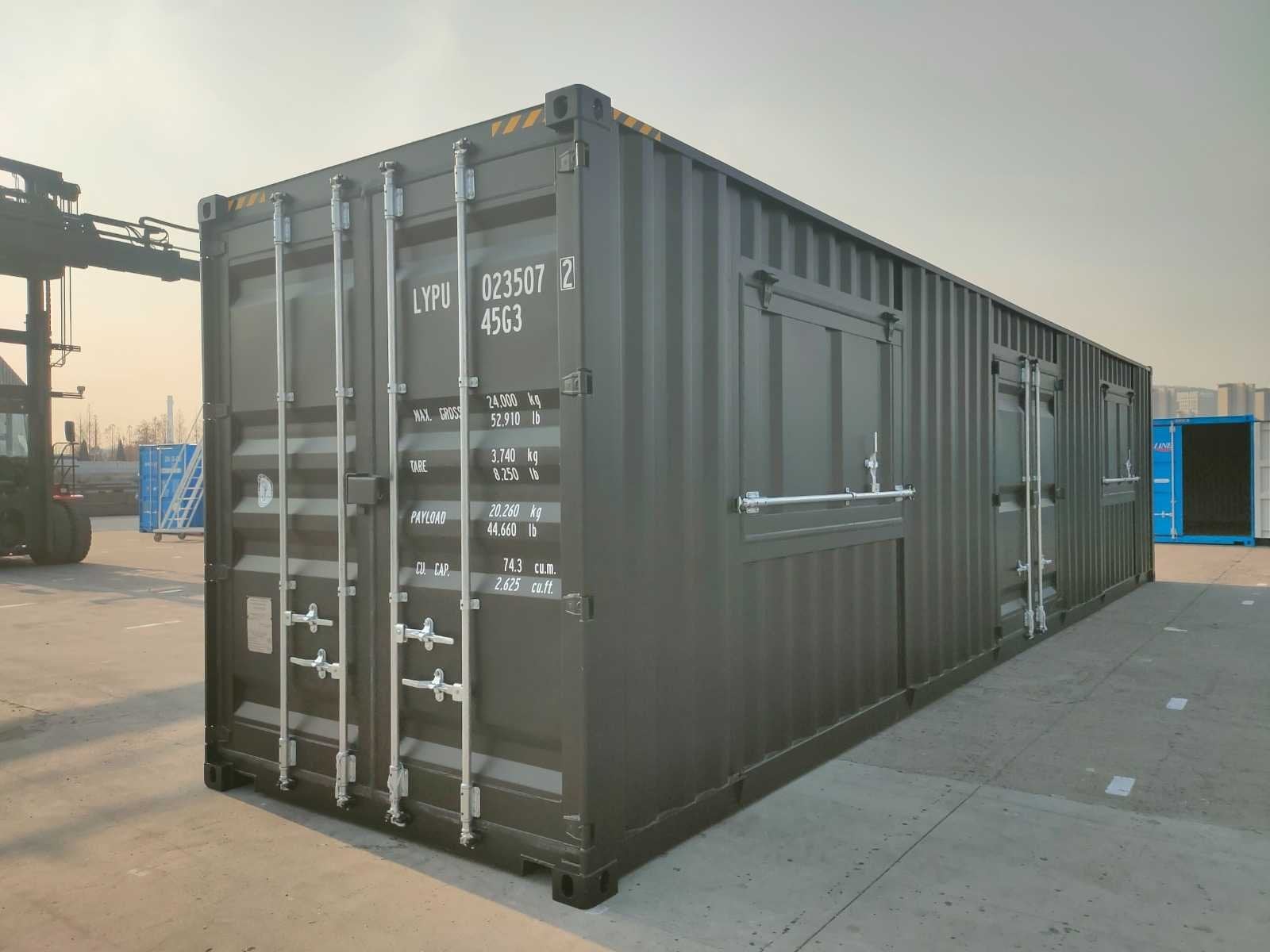 Rhino-Cross-Containers 40 ft High Cube Zeecontainer met 2 Ra