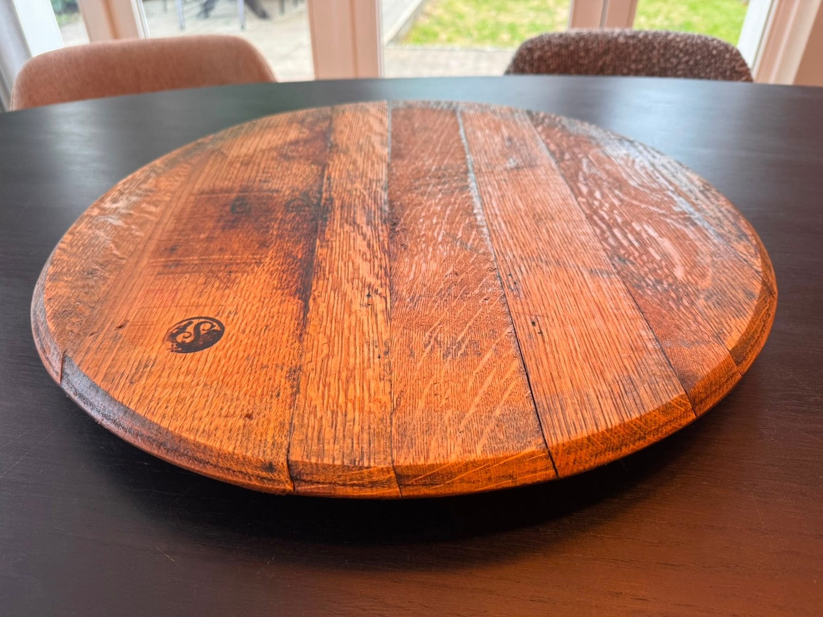 Whisky Proefplank - Draaibare Proefplank van Barrel head, Rond, Nieuw, Ophalen of Verzenden, Afneembaar