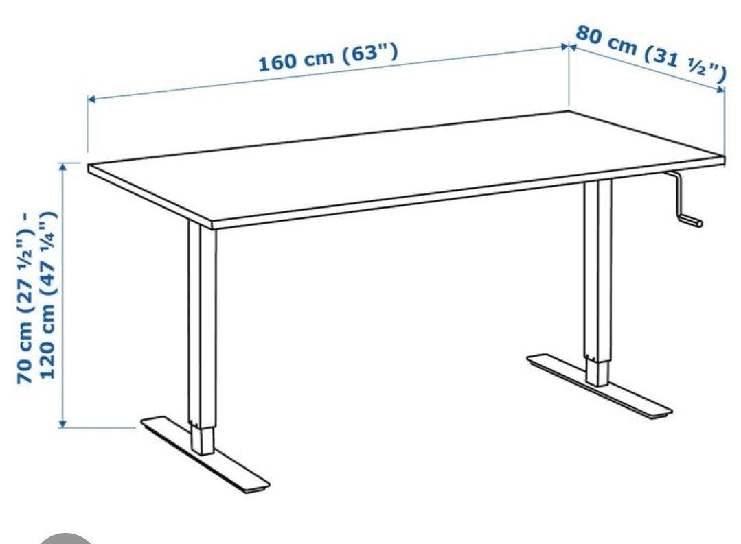 Skarsta Ikea zit-sta bureau wit, Ophalen of Verzenden, Gebruikt