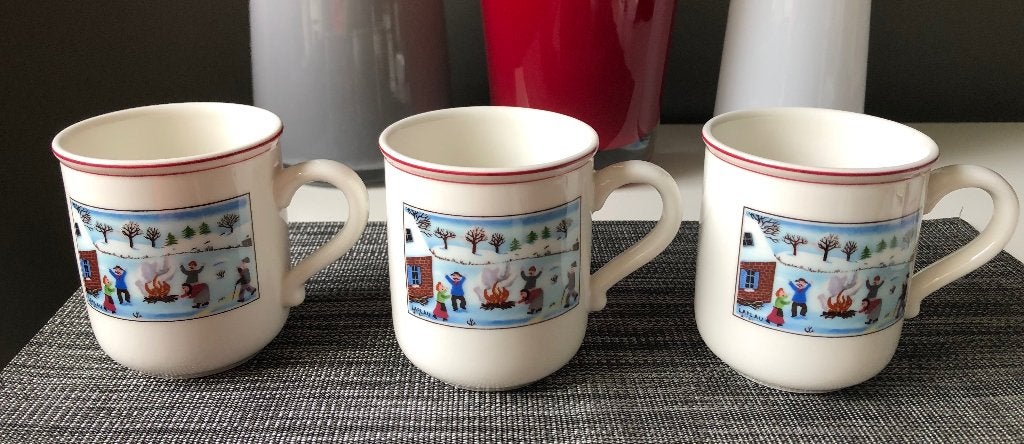 Villeroy en Boch Naif Christmas mokken, Ophalen of Verzenden, Zo goed als nieuw