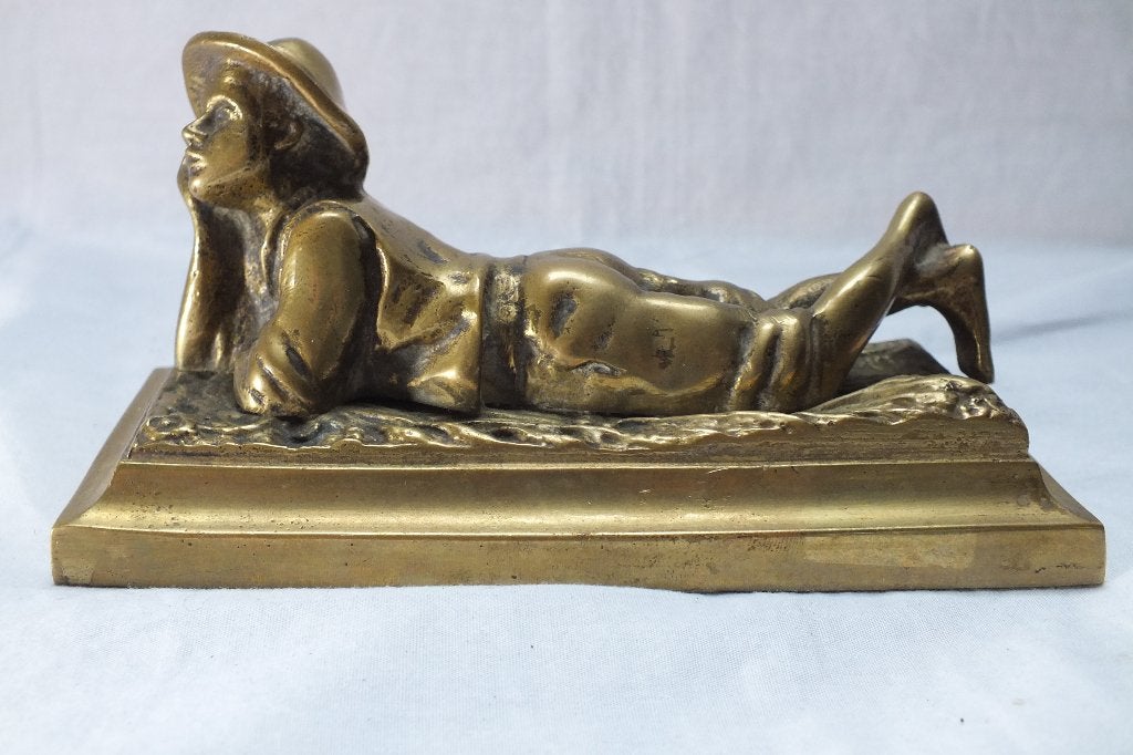 Bronzen jongen., Overige onderwerpen, Minder dan 20 cm, Ophalen of Verzenden, Brons