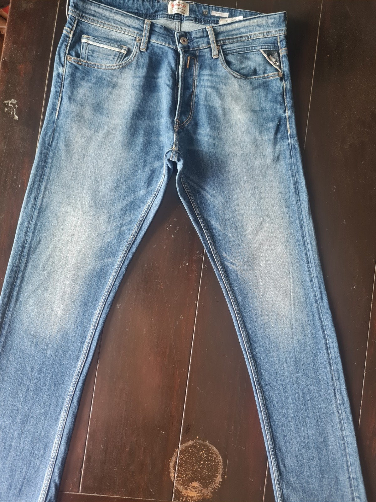 ZGAN REPLAY GROVER REGULAR STRETCH FIT JEANS SIZE 33/32, Kleding | Heren, Blauw, Ophalen of Verzenden, Zo goed als nieuw, W33 - W34 (confectie 48/50)