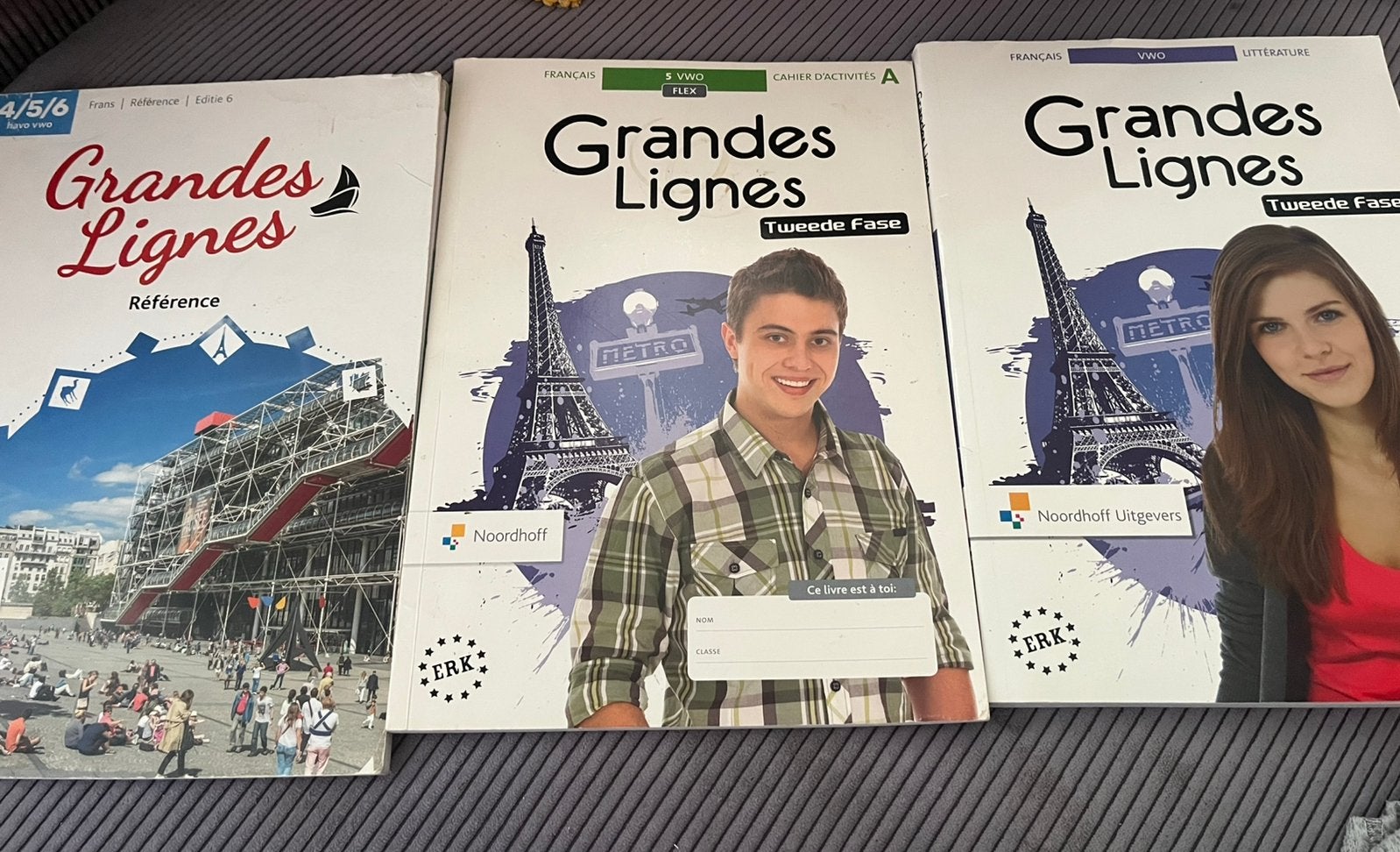 Set boeken Frans voor 5 VWO methode Grandes Lignes Noordhoff, Ophalen of Verzenden, Zo goed als nieuw, VWO, Frans