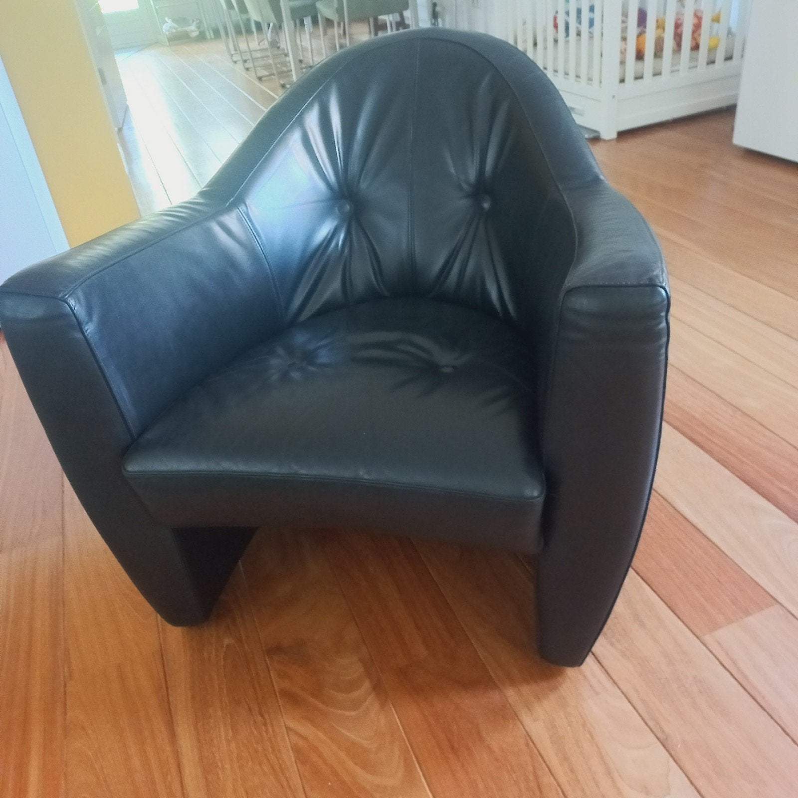 Leolux Carabas fauteuil, zwart, Ophalen, Gebruikt, 75 tot 100 cm, Leer