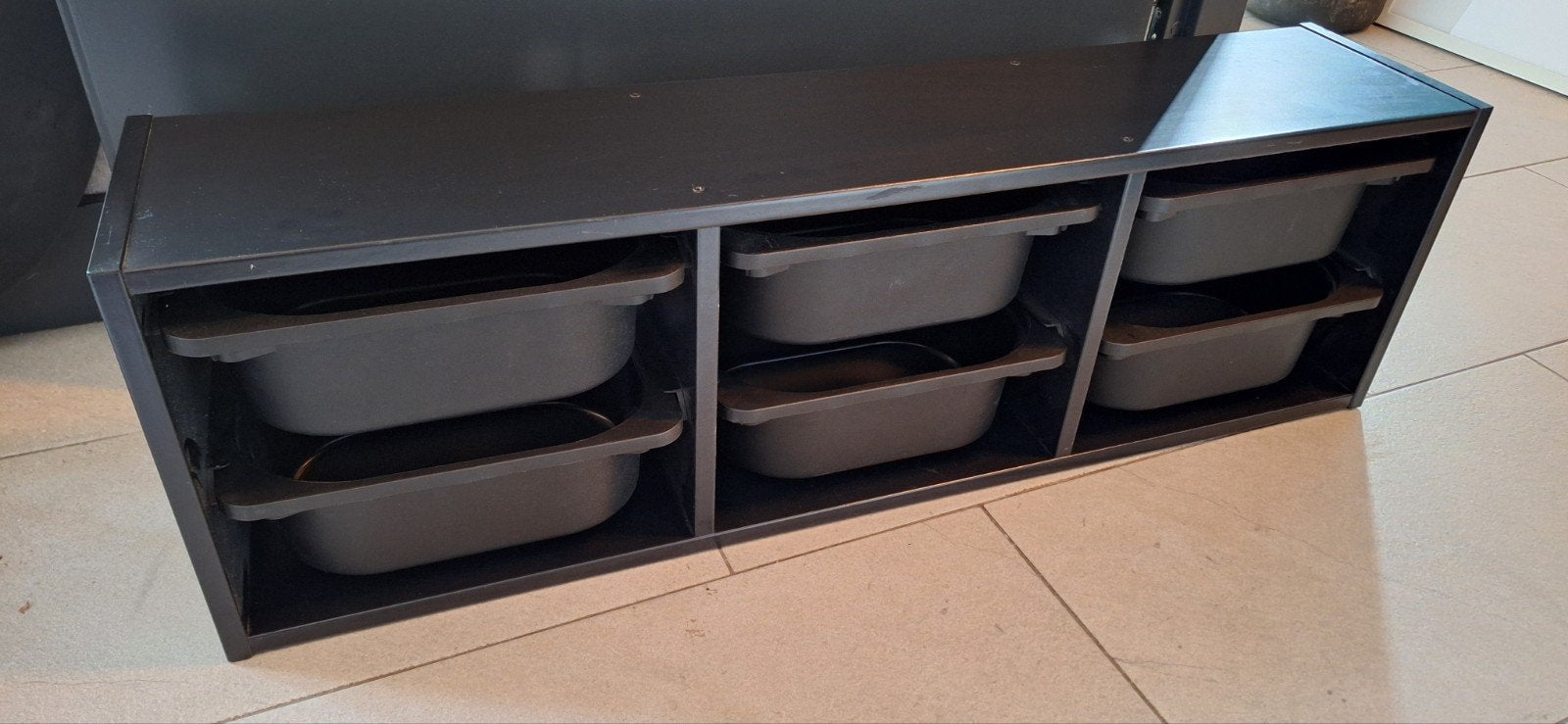 Ikea Trofast kast met 6 lades - zwart, zeer nette staat, Ophalen, 5 laden of meer, 50 tot 100 cm, Zo goed als nieuw