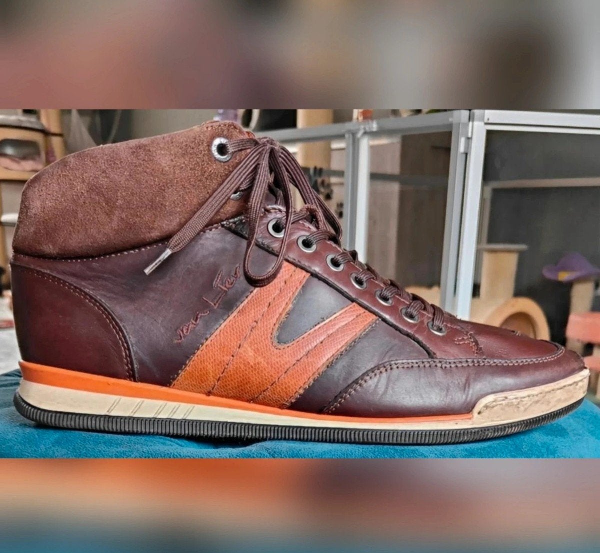 Bruin leren heren sneakers Van Lier maat 43, Ophalen of Verzenden, Bruin
