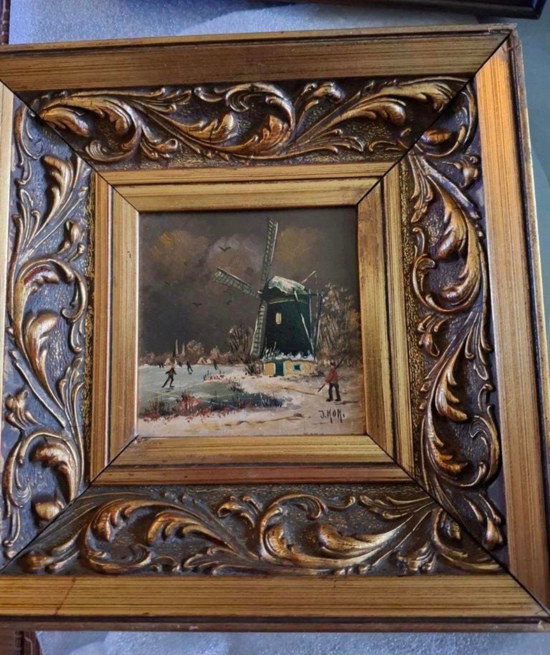 Prachtig olieverfschilderij van J. KOK op paneel,, Ophalen of Verzenden