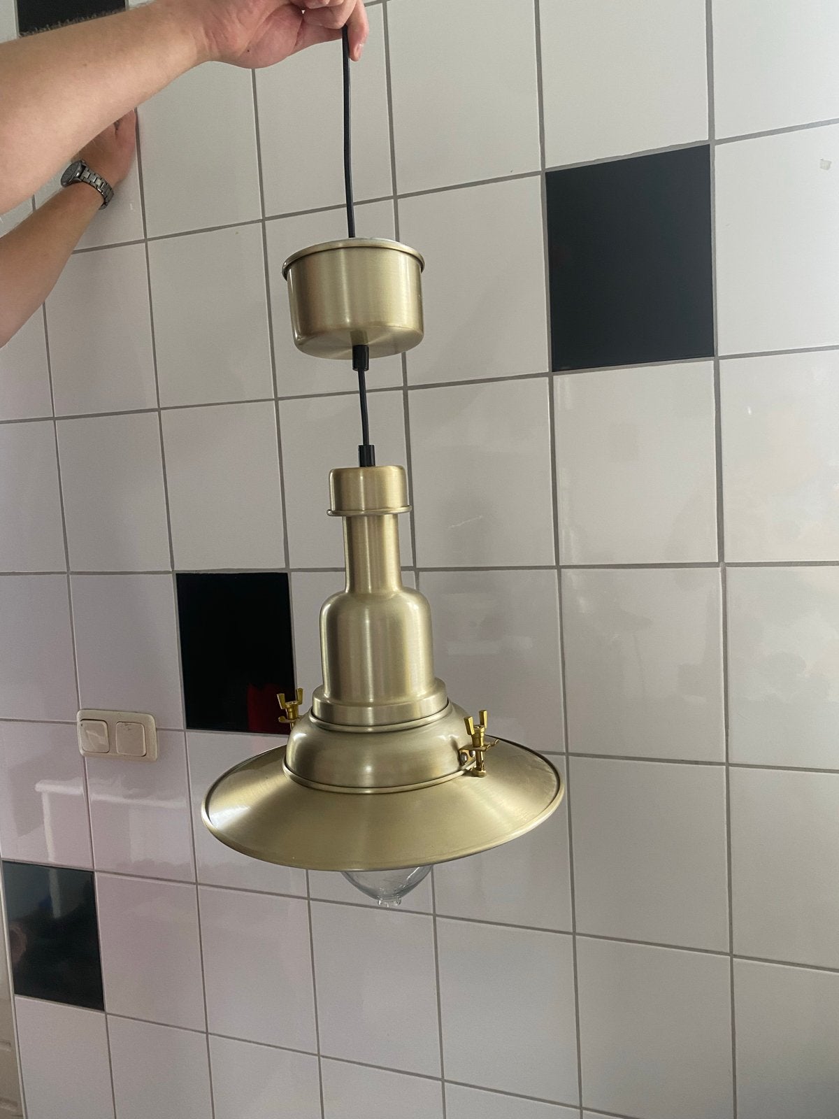 IKEA Scheepslamp / Hanglamp - Messingkleurig, Ophalen, Gebruikt, Metaal