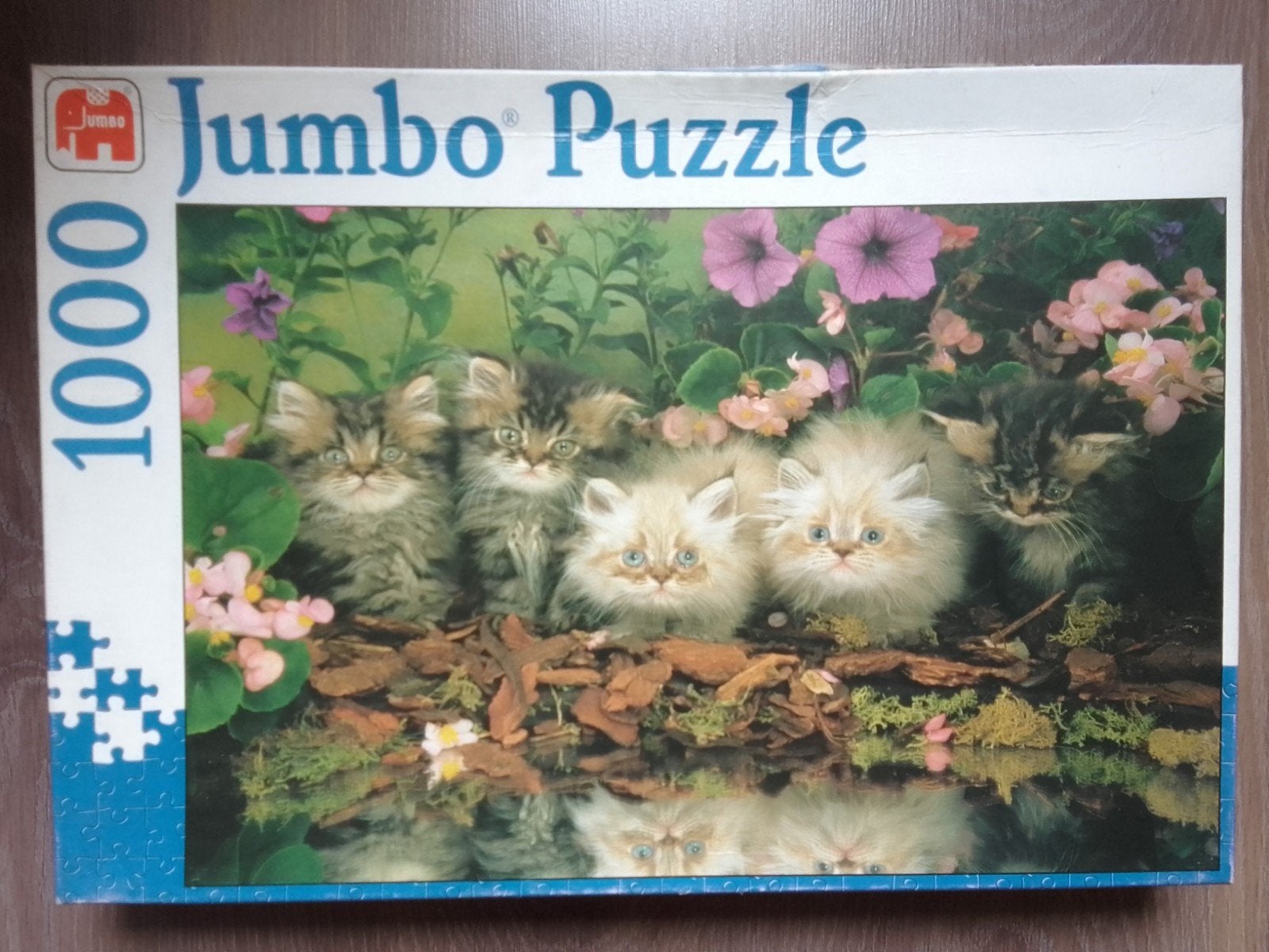 Puzzel, 1000 stukjes, poezen bij de waterkant, Ophalen of Verzenden, 500 t/m 1500 stukjes, Zo goed als nieuw
