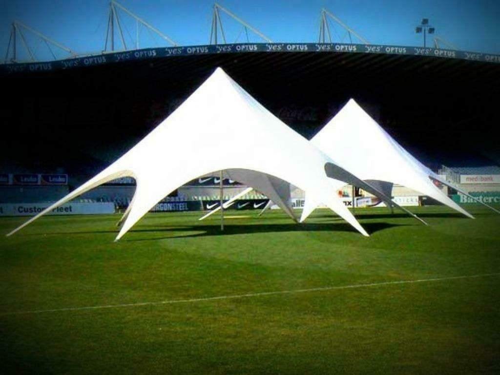 Professionele Stertent Starshade 10x10m Wit/Zwart 300D, Tuin en Terras, Ophalen of Verzenden, Nieuw, 8 meter of meer, Stertent