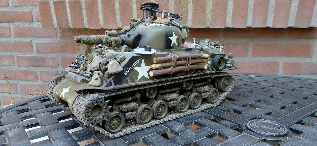 1/16 RC Tamiya Sherman Tank Dum-Dum, Ophalen, Gebruikt