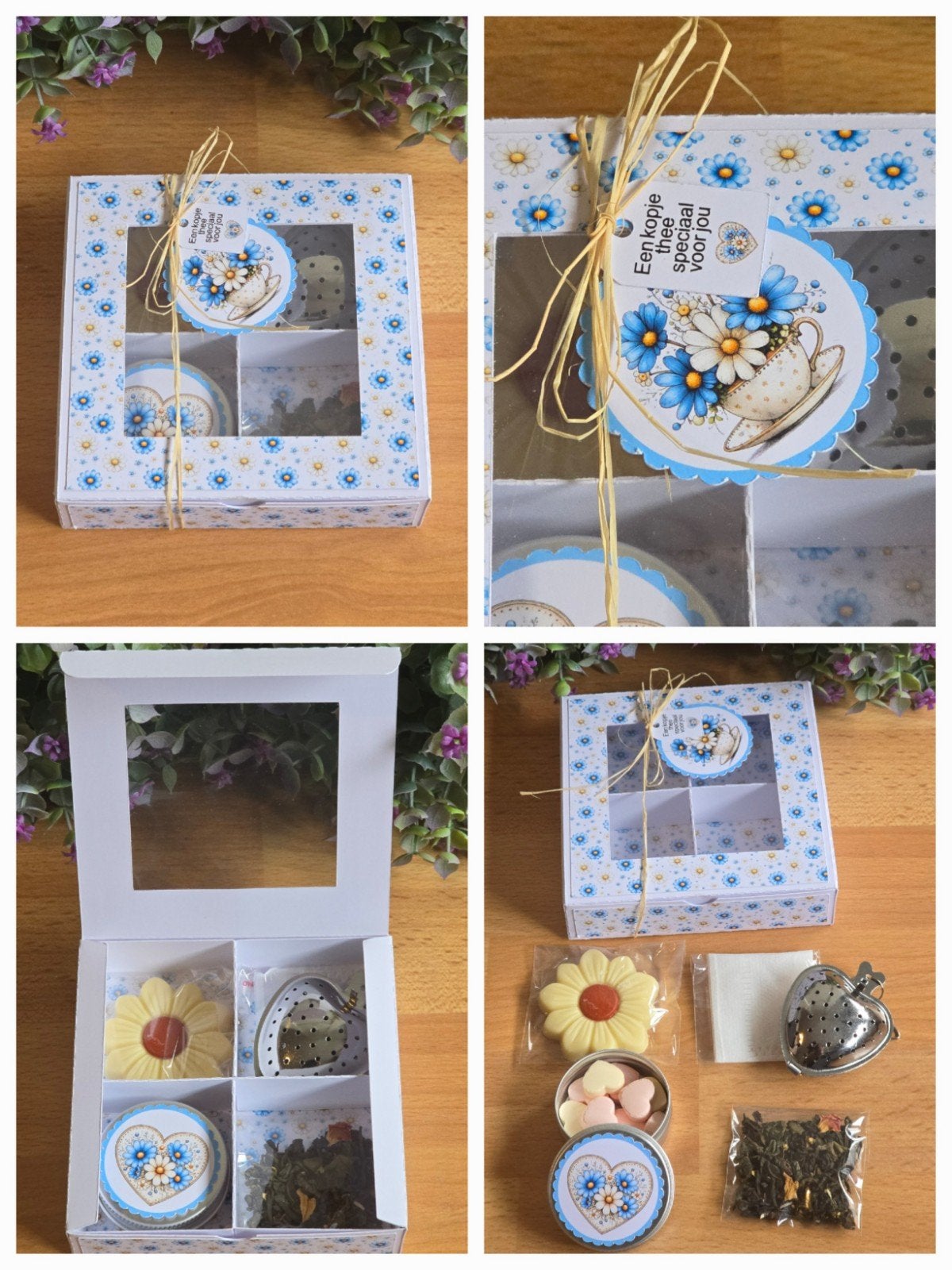 zelfgemaakt cadeaudoosje blauw, Ophalen of Verzenden, Zo goed als nieuw, Overige thema's