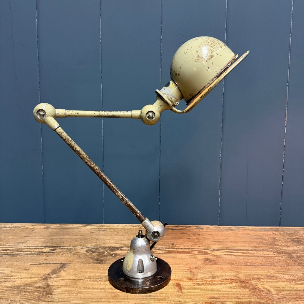 Beige twee-arms Jielde tafellamp vintage industrieel oud, Beige, Gebruikt, Overige merken, -