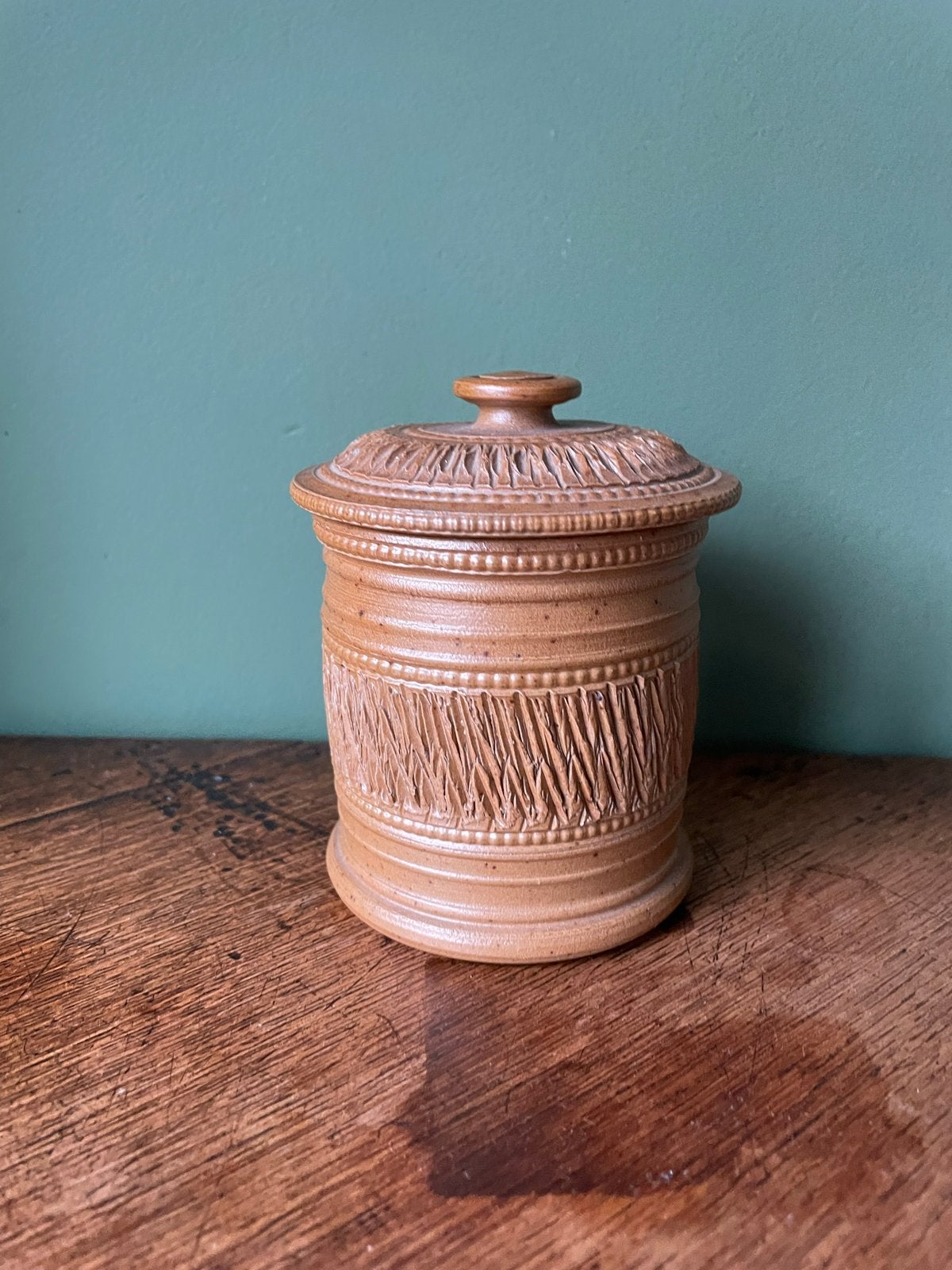 Vintage Tabakspotje Aardewerk met Deksel - Perfecte Conditie, Antiek en Kunst, Ophalen of Verzenden