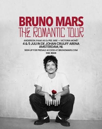 2X Bruno Mars Staanplaatsen, Twee personen, Juli