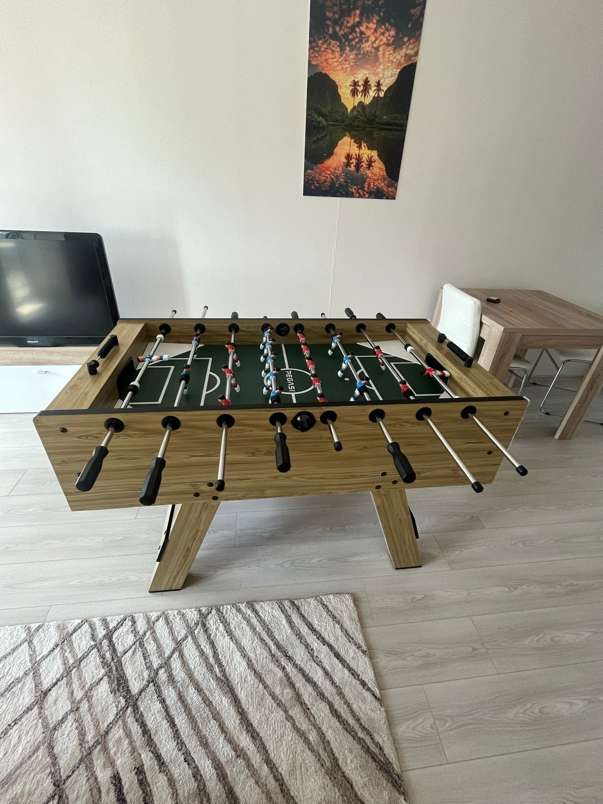 Originele Pegasi voetbaltafel houtkleurig, Ophalen, Nieuw