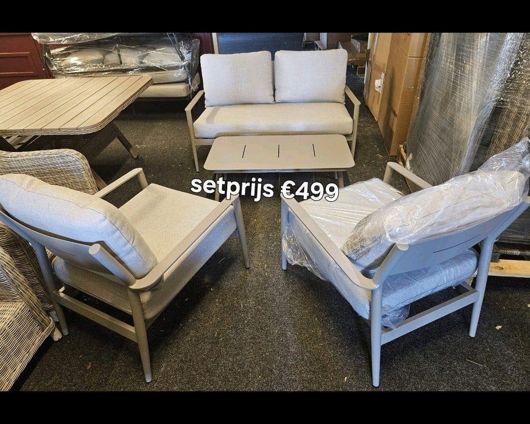GARDEN IMPRESSIONS LOUNGESET MET DIKKE ZIT EN RUGKUSSENS, Ophalen, Nieuw