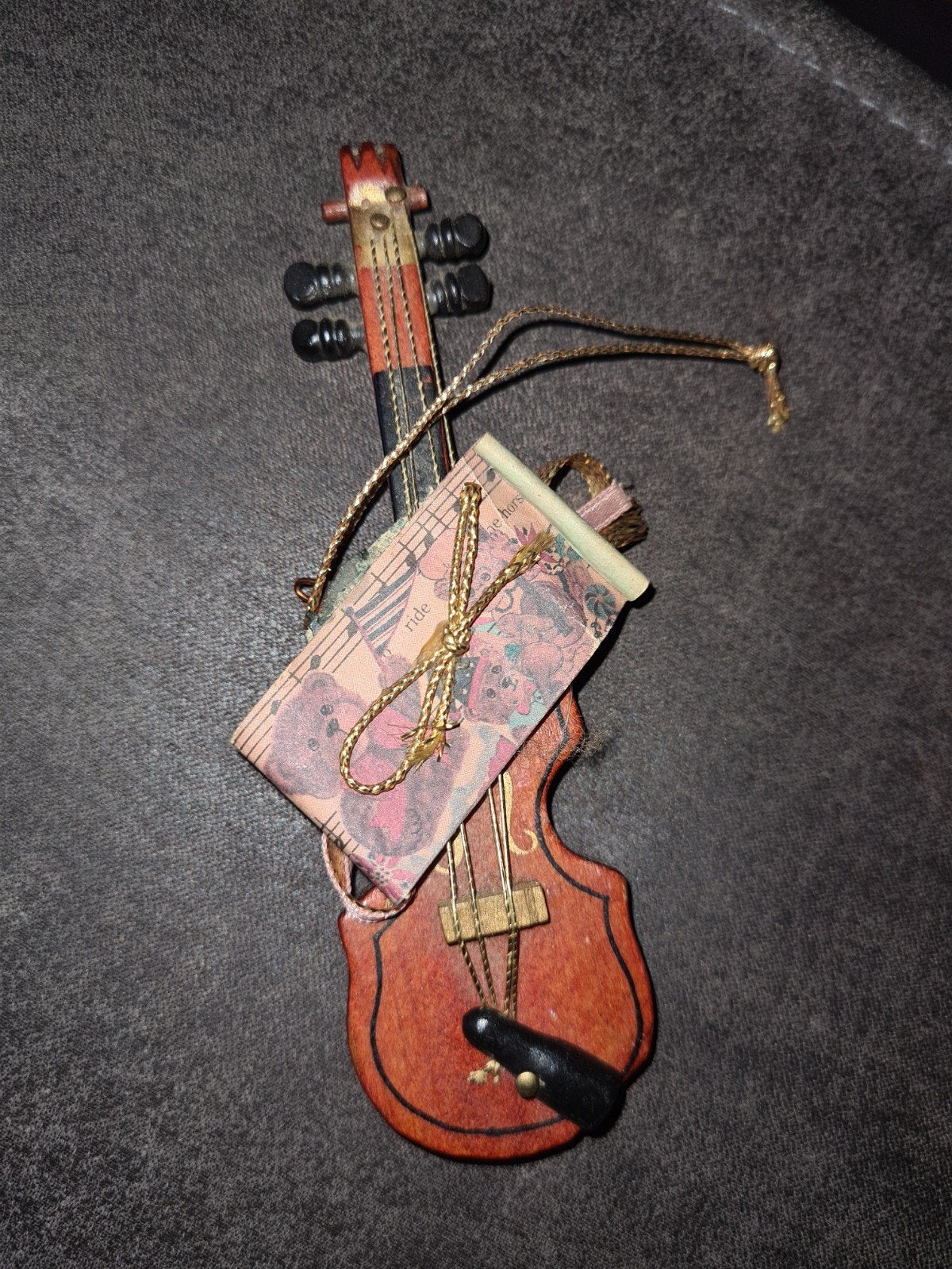 Decoratieve Mini Viool met Muziekboekje, Ophalen of Verzenden, Gebruikt, Overige formaten, Viool