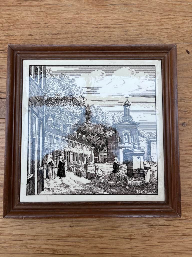 Tegel Begijnhof Breda in lijst, Ophalen of Verzenden