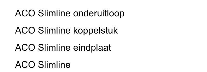 ACO Slimline afvoergoot incl hulpstukken, Ophalen, 2 tot 4 meter, Nieuw, 80 mm of meer