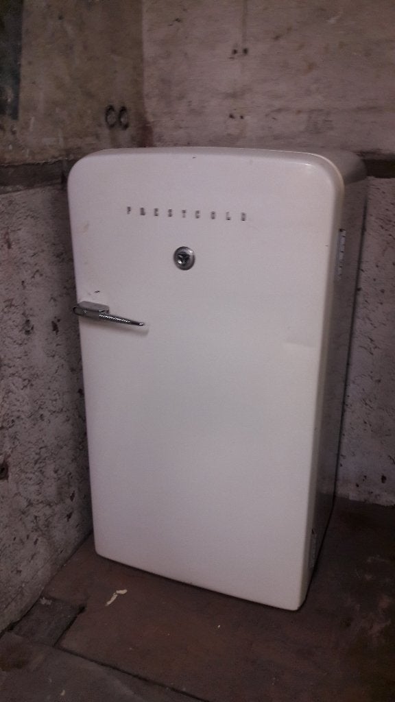 Vintage Prestcold Koelkast (1964) – Uniek Retro Design!, Witgoed en Apparatuur, Koelkasten en IJskasten, Ophalen, Gebruikt, 75 tot 100 liter