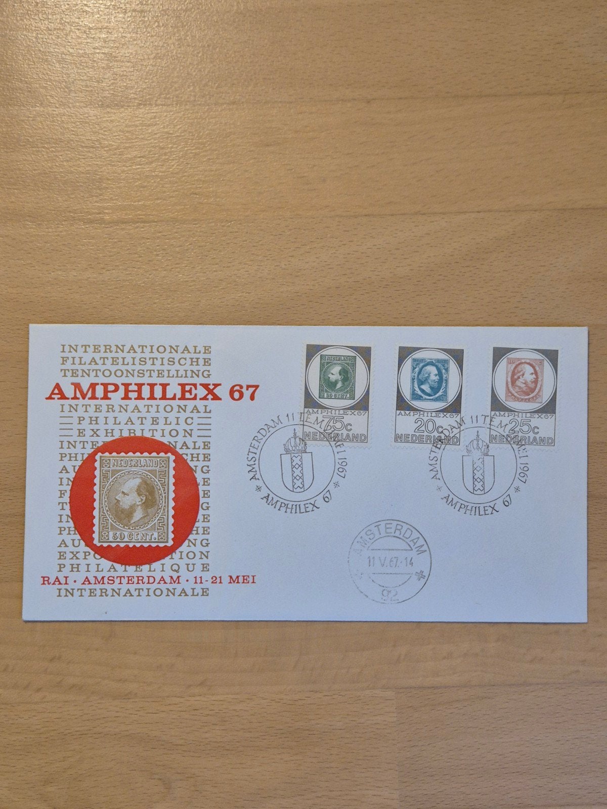 Envelop 1967 Nederland Amphilex'67, Ophalen of Verzenden, Envelop