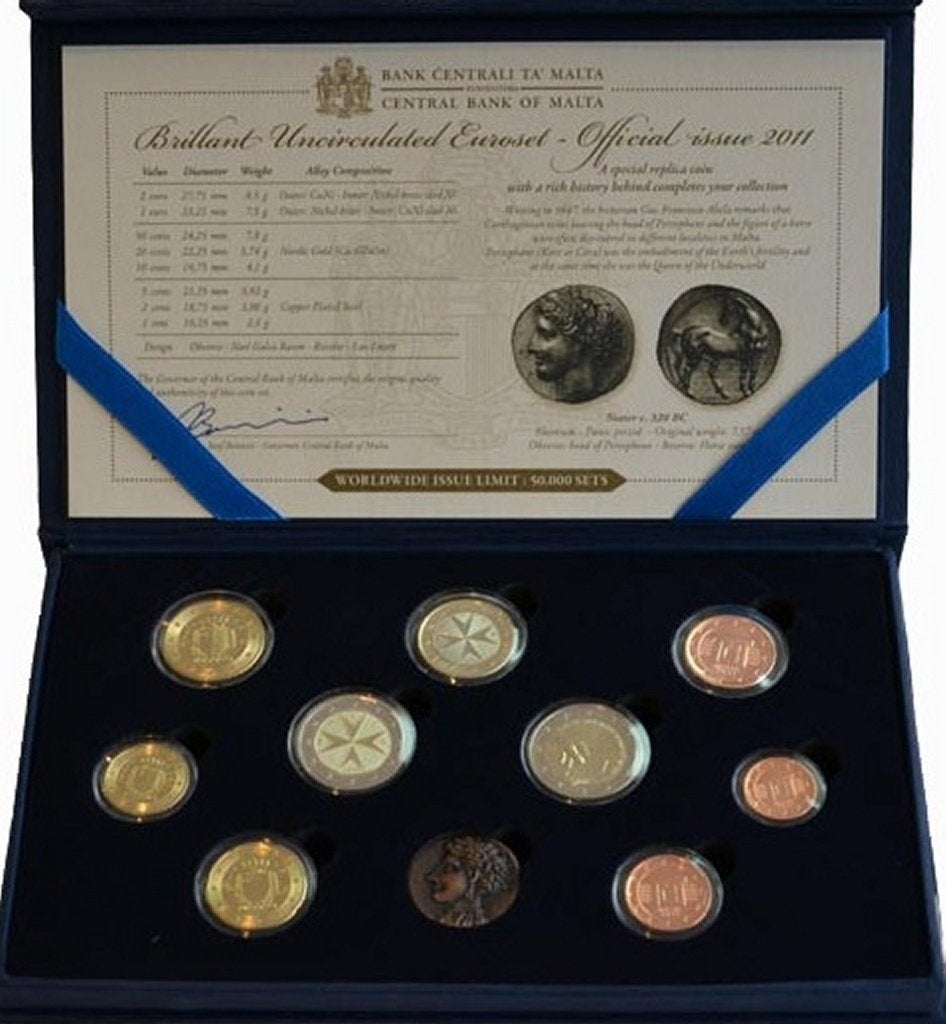 Malta euromunten BUNC set 2011 in cassette, Ophalen of Verzenden, Malta, Overige waardes, Setje