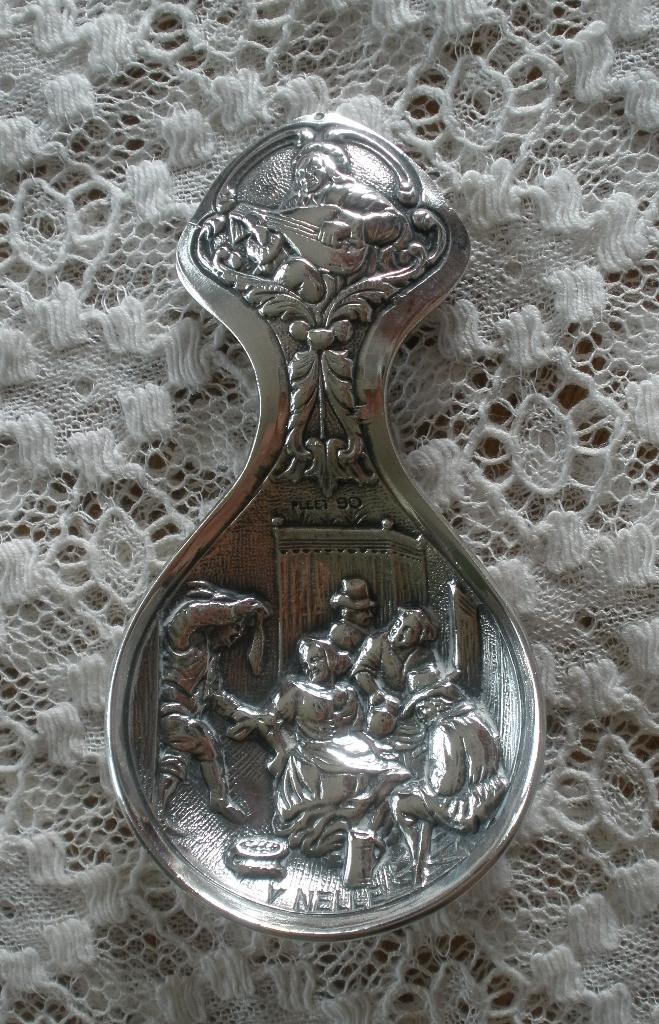 Vintage verzilverde v. Nelle theeschep, Antiek en Kunst, Ophalen of Verzenden