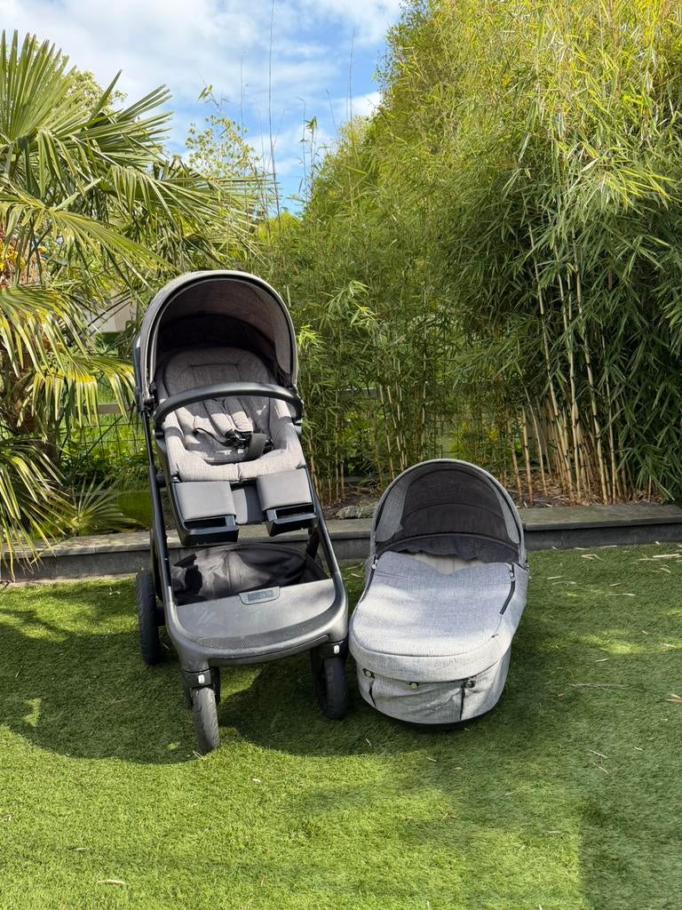 Stokke Trailz kinderwagen (wieg+zitje), Gebruikt, Verstelbare duwstang, Ophalen, Kinderwagen