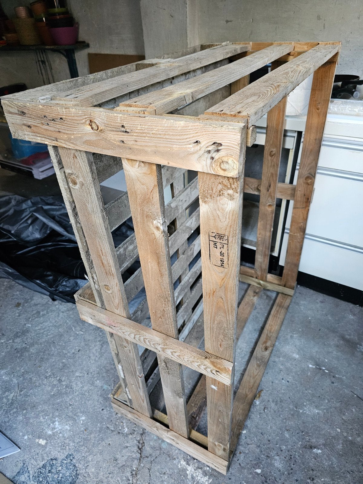 Grote Pallet met Bak - 100x120x50cm, 100 cm of meer, 60 cm of meer, Bak of Kist, Ophalen of Verzenden
