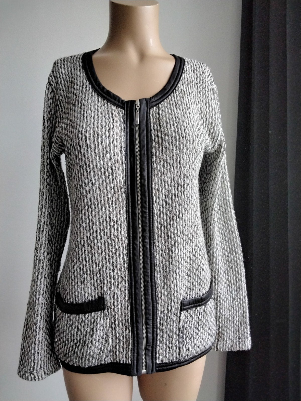 Sophia Perla Jasje - Zwart/Wit Bouclé met Rits, Zwart, Ophalen of Verzenden, Zo goed als nieuw, Sophia Perla