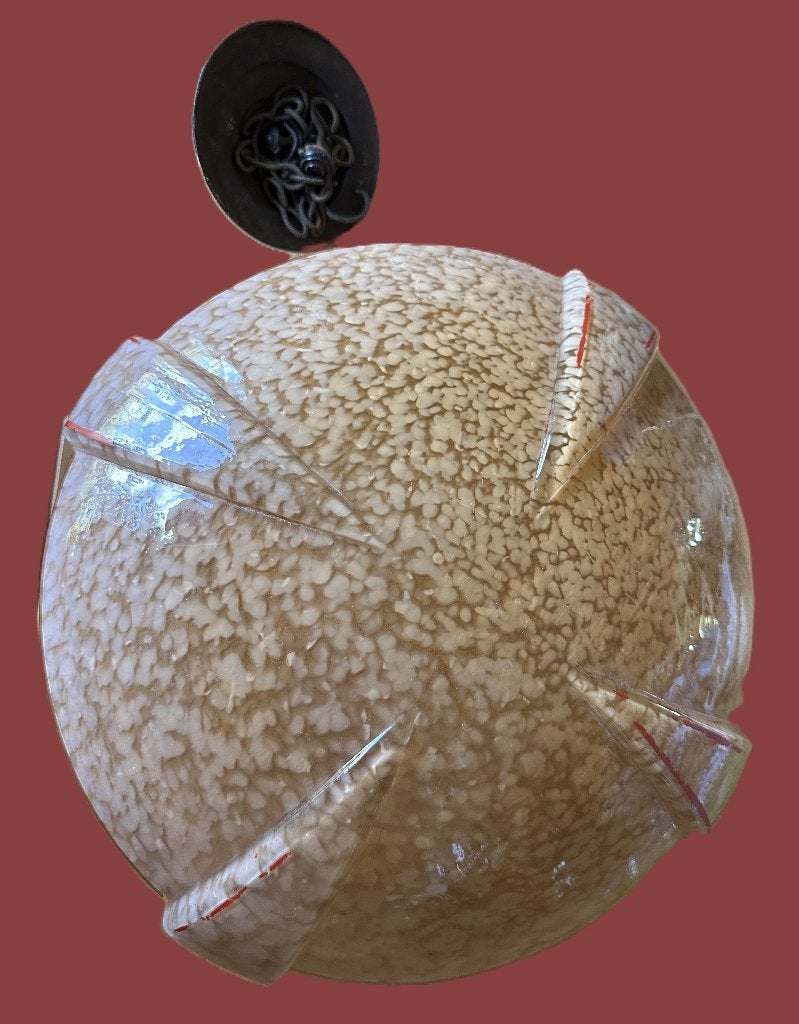 Vintage Art Deco Clichy Glazen Lampenkap – Jaren '20/'30, Ophalen, Gebruikt, Glas, Minder dan 50 cm