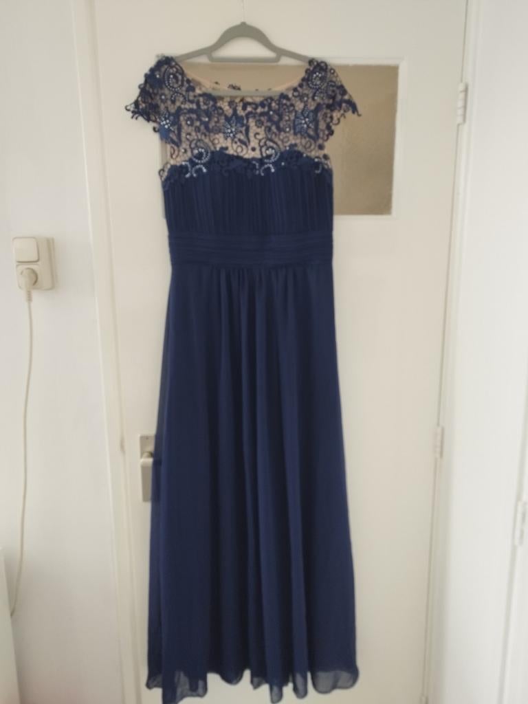 Elegante Donkerblauwe Galajurk Maat M, Maat 38/40 (M), Galajurk, Blauw, Ophalen of Verzenden