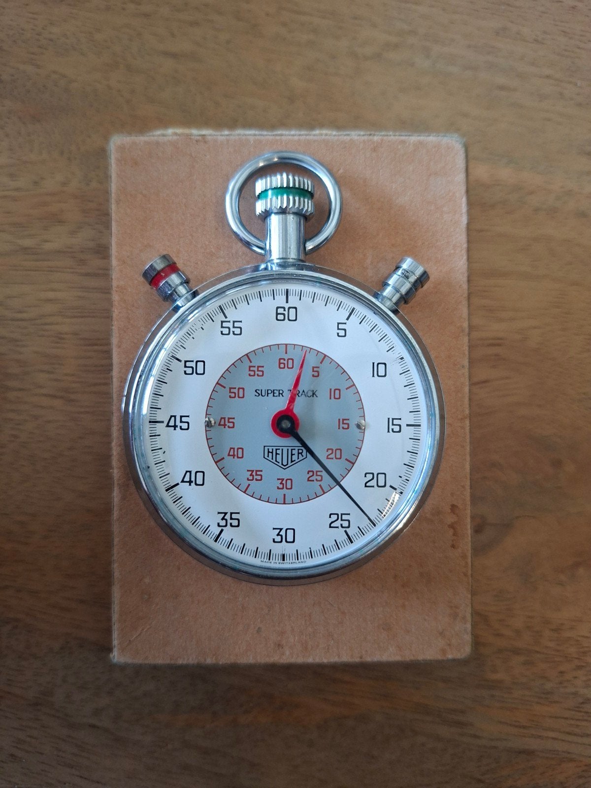 Heuer Trackmaster Stopwatch met originele doos, Ophalen of Verzenden