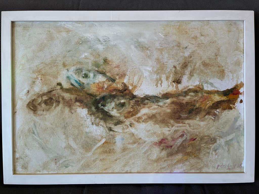 Olieverf op doek 'Vissen' door Peter Smit (1957), Antiek en Kunst, Kunst | Schilderijen | Modern, Ophalen of Verzenden