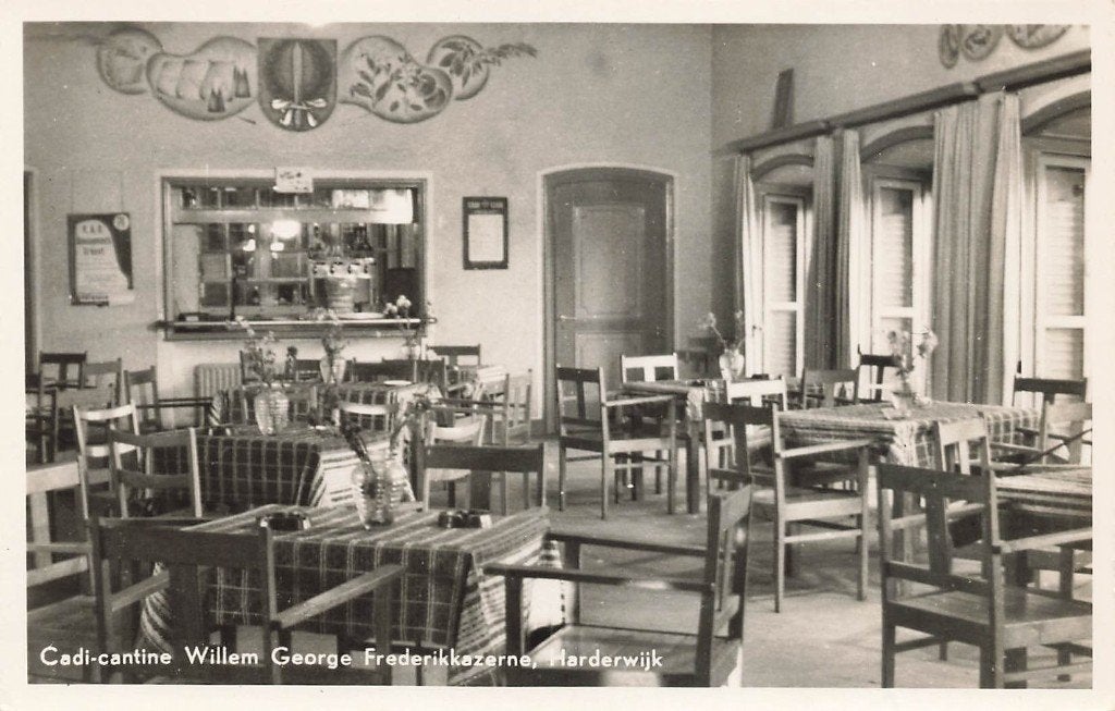 Cadi-cantine Willem George Frederikkazerne, Harderwijk, Verzamelen, Ophalen of Verzenden, 1940 tot 1960, Ongelopen, Gelderland