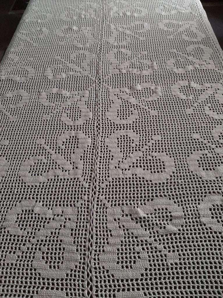 Gehaakte sprei, Eenpersoons, Beige, Overige typen, Ophalen of Verzenden