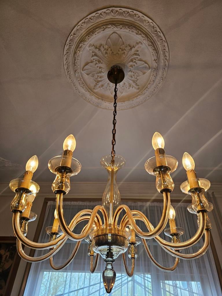Vintage Murano kroonluchter, Huis en Inrichting, Lampen | Kroonluchters, Gebruikt, Glas, Ophalen
